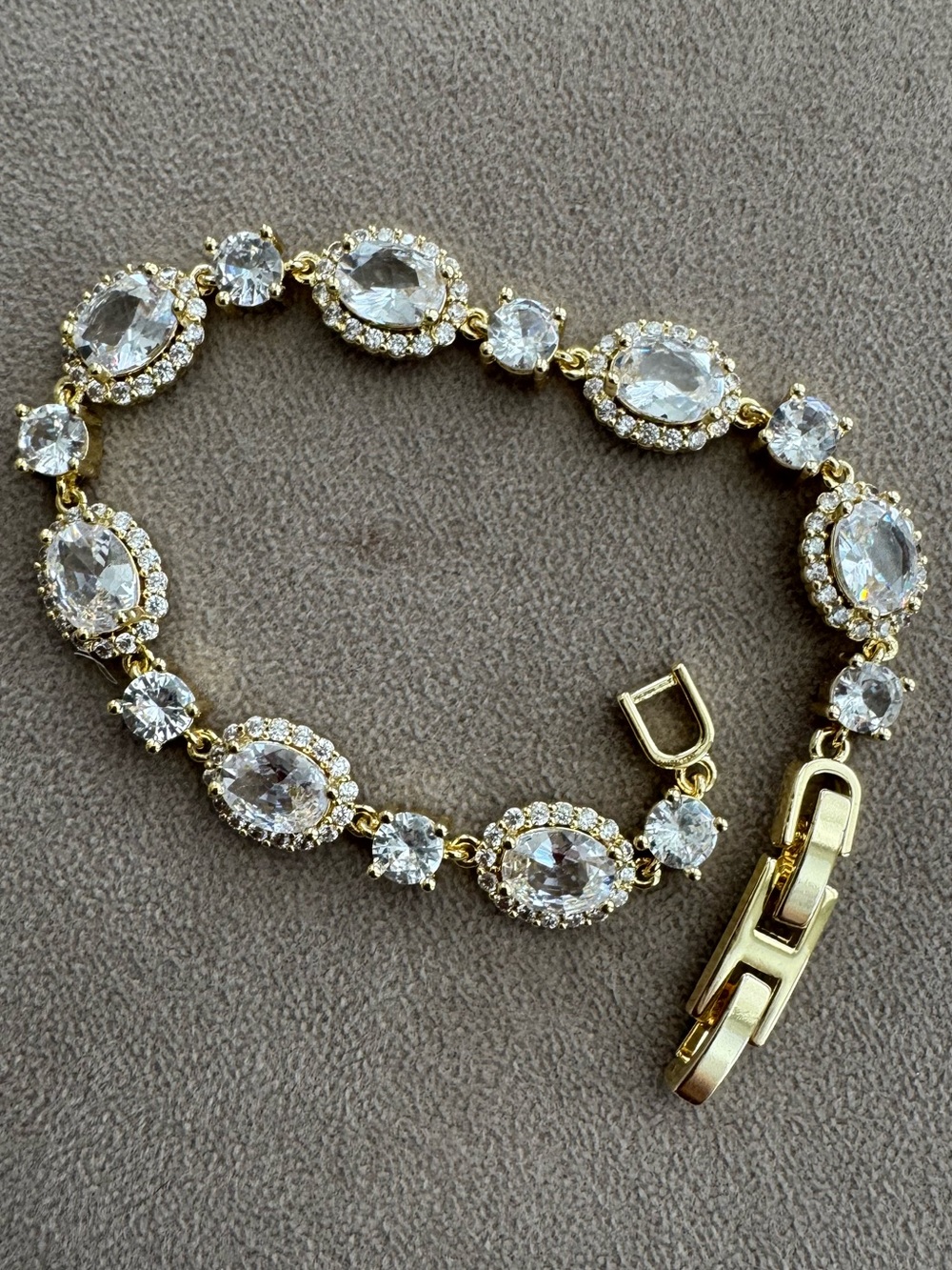 New Gold Plated CZ Tennis Bracelet 7-7.5” Extender